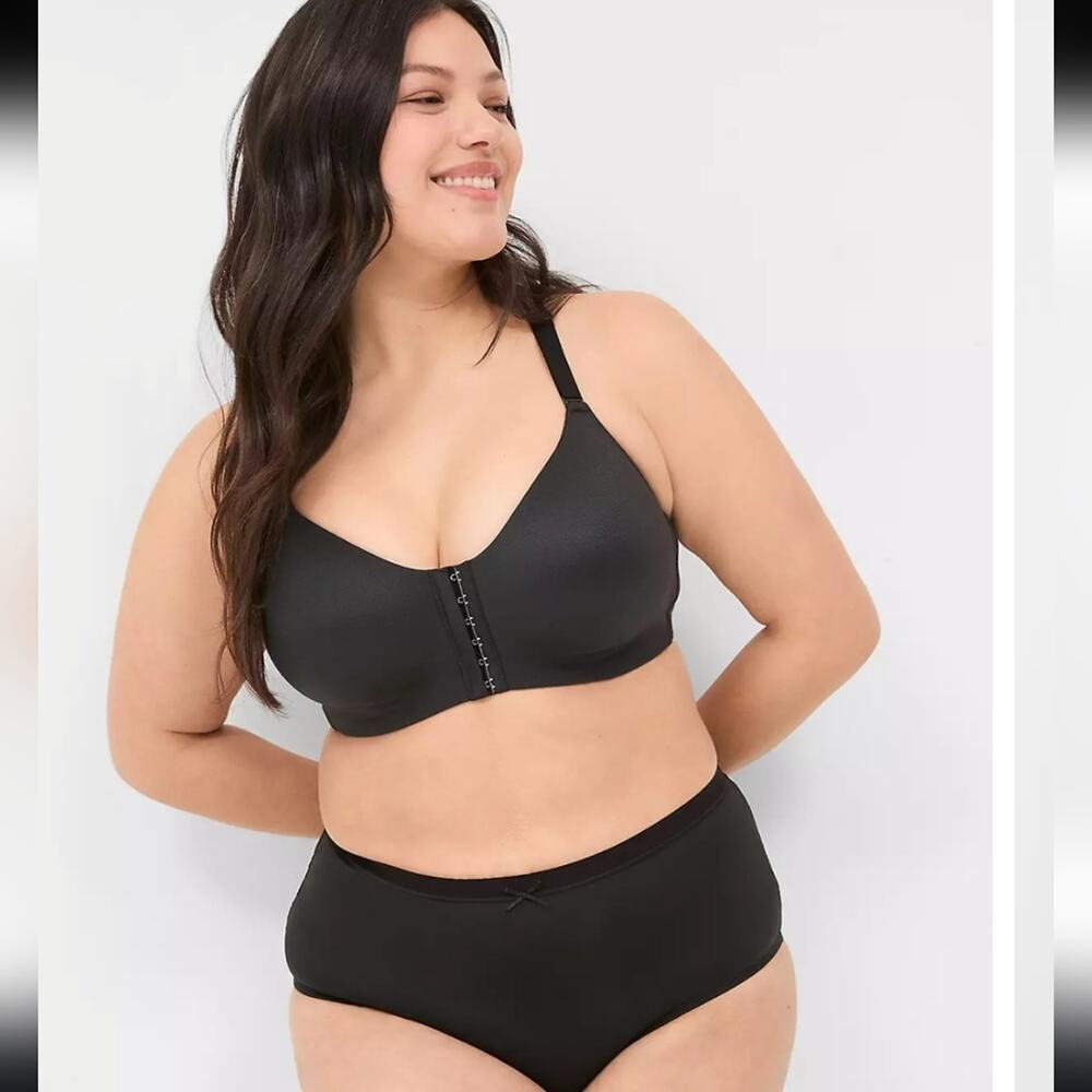 Cacique Black Front-Close No-Wire Bra Size 42 DDD NWOT